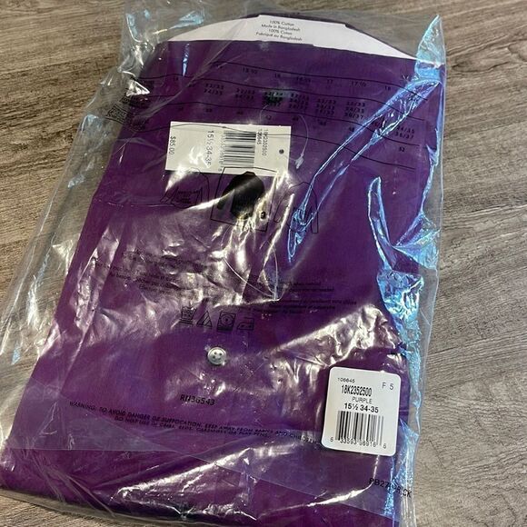 Calvin Klein Slim Fit Performance Dress Shirt-PURPLE-15.5-34/35 - Picture 2 of 3